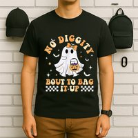 Funny Ghost No Diggity Bout To Bag It Up Spooky Halloween T-Shirt