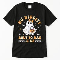 Funny Ghost No Diggity Bout To Bag It Up Spooky Halloween Tall T-Shirt