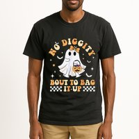 Funny Ghost No Diggity Bout To Bag It Up Spooky Halloween Tall T-Shirt