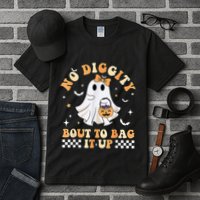 Funny Ghost No Diggity Bout To Bag It Up Spooky Halloween Tall T-Shirt