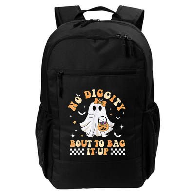 Funny Ghost No Diggity Bout To Bag It Up Spooky Halloween Backpack