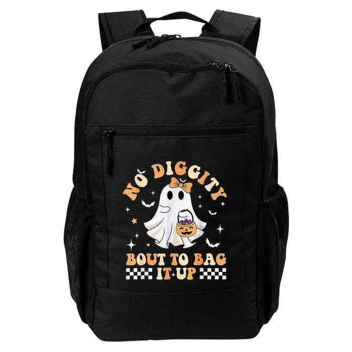 Funny Ghost No Diggity Bout To Bag It Up Spooky Halloween Backpack