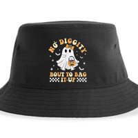Funny Ghost No Diggity Bout To Bag It Up Spooky Halloween Sustainable Bucket Hat