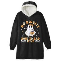 Funny Ghost No Diggity Bout To Bag It Up Spooky Halloween Hooded Wearable Blanket