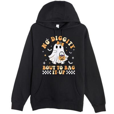 Funny Ghost No Diggity Bout To Bag It Up Spooky Halloween Premium Pullover Hoodie
