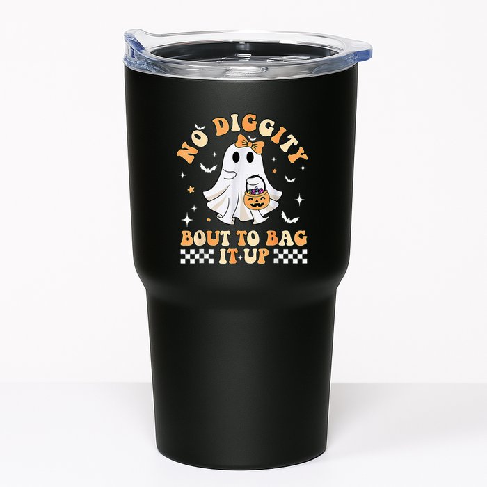 Funny Ghost No Diggity Bout To Bag It Up Spooky Halloween Tumbler