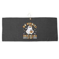 Funny Ghost No Diggity Bout To Bag It Up Spooky Halloween Large Microfiber Waffle Golf Towel