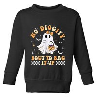 Funny Ghost No Diggity Bout To Bag It Up Spooky Halloween Toddler Sweatshirt