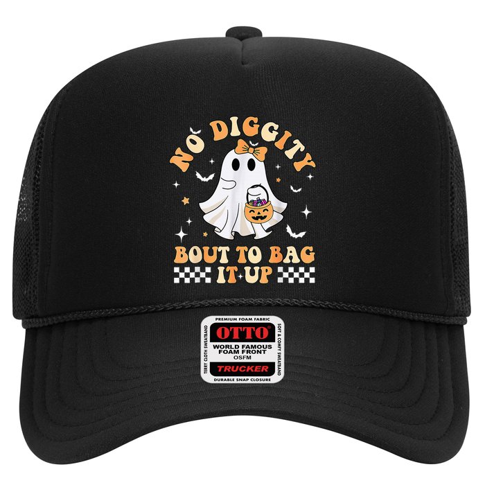 Funny Ghost No Diggity Bout To Bag It Up Spooky Halloween Hat