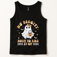 Funny Ghost No Diggity Bout To Bag It Up Spooky Halloween Tank Top