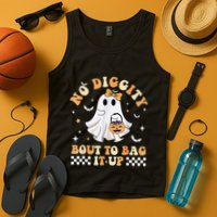 Funny Ghost No Diggity Bout To Bag It Up Spooky Halloween Tank Top