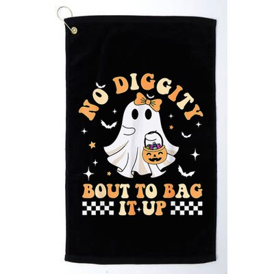Funny Ghost No Diggity Bout To Bag It Up Spooky Halloween Golf Towel