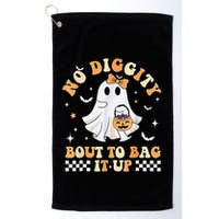 Funny Ghost No Diggity Bout To Bag It Up Spooky Halloween Golf Towel