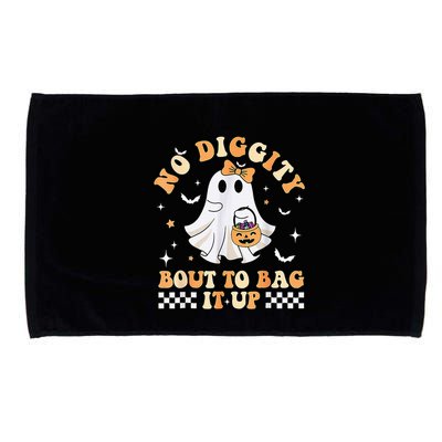 Funny Ghost No Diggity Bout To Bag It Up Spooky Halloween Microfiber Hand Towel