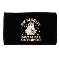 Funny Ghost No Diggity Bout To Bag It Up Spooky Halloween Microfiber Hand Towel