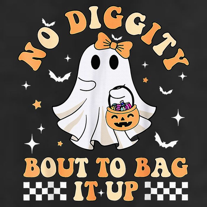 Funny Ghost No Diggity Bout To Bag It Up Spooky Halloween Microfiber Hand Towel