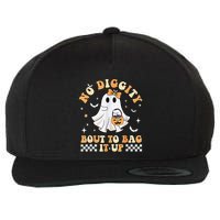 Funny Ghost No Diggity Bout To Bag It Up Spooky Halloween Wool Snapback Cap