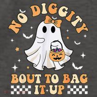 Funny Ghost No Diggity Bout To Bag It Up Spooky Halloween Vector Backpack