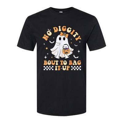 Funny Ghost No Diggity Bout To Bag It Up Spooky Halloween Softstyle® CVC T-Shirt