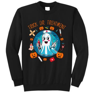 Funny Ghost Nurse Doctor Halloween Trick Or Treat Treatment Sweatshirt