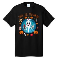 Funny Ghost Nurse Doctor Halloween Trick Or Treat Treatment Tall T-Shirt