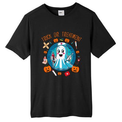 Funny Ghost Nurse Doctor Halloween Trick Or Treat Treatment Tall Fusion ChromaSoft Performance T-Shirt