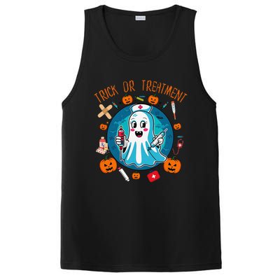 Funny Ghost Nurse Doctor Halloween Trick Or Treat Treatment PosiCharge Competitor Tank