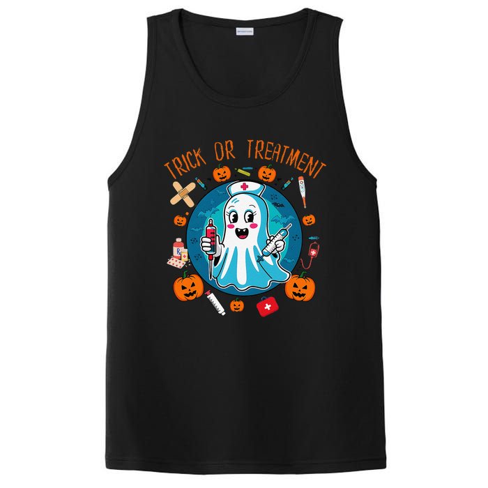 Funny Ghost Nurse Doctor Halloween Trick Or Treat Treatment PosiCharge Competitor Tank