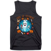 Funny Ghost Nurse Doctor Halloween Trick Or Treat Treatment Tank Top