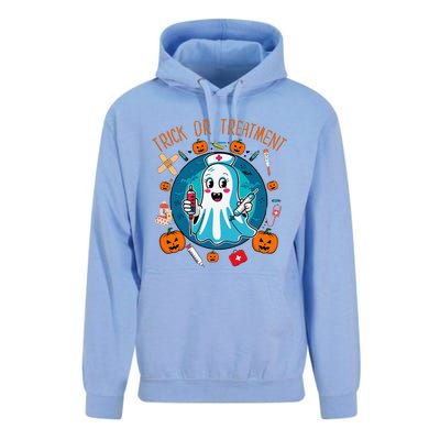 Funny Ghost Nurse Doctor Halloween Trick Or Treat Treatment Unisex Surf Hoodie