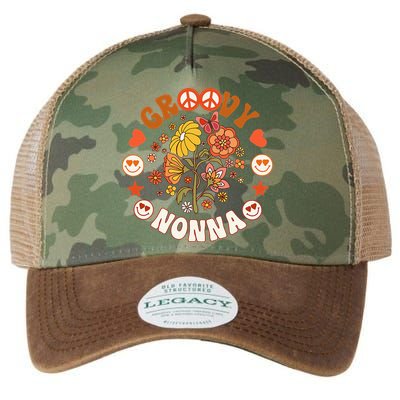 Funny Groovy Nonna Groovy Birthday Matching Birthday Party Legacy Tie Dye Trucker Hat