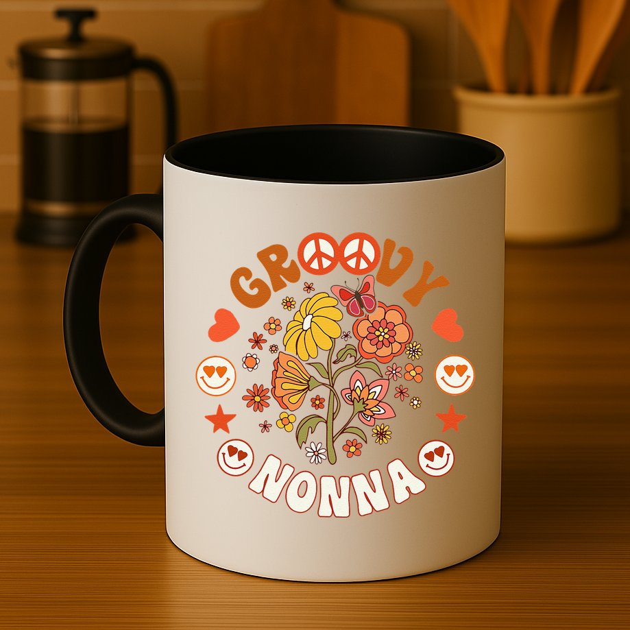 Funny Groovy Nonna Groovy Birthday Matching Birthday Party Mug