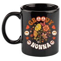 Funny Groovy Nonna Groovy Birthday Matching Birthday Party 11oz C Handle Ceramic Mug