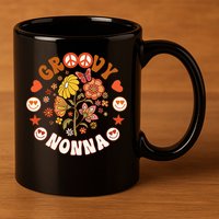 Funny Groovy Nonna Groovy Birthday Matching Birthday Party 11oz C Handle Ceramic Mug