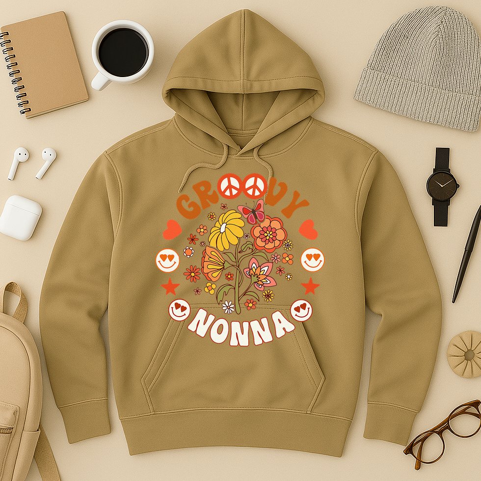 Funny Groovy Nonna Groovy Birthday Matching Birthday Party Hoodie