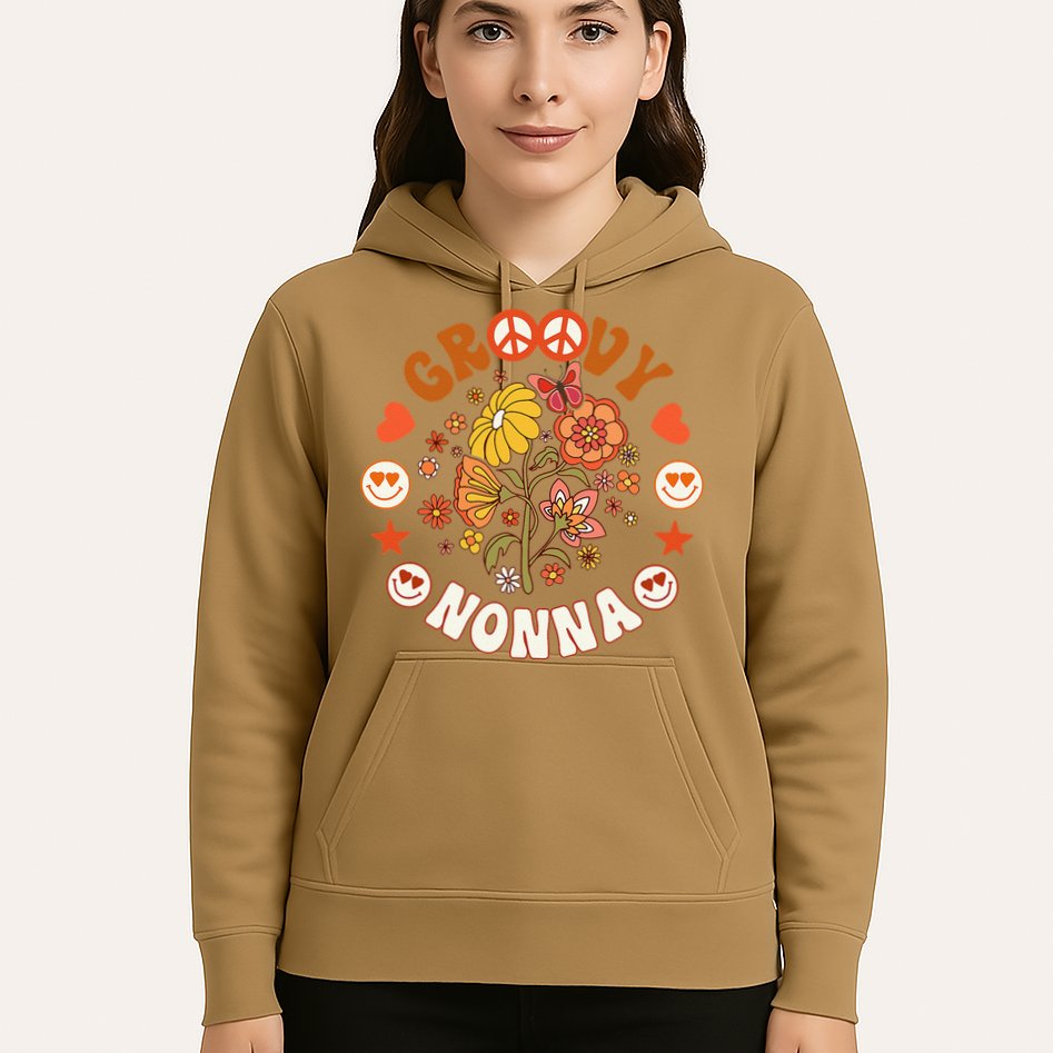 Funny Groovy Nonna Groovy Birthday Matching Birthday Party Hoodie