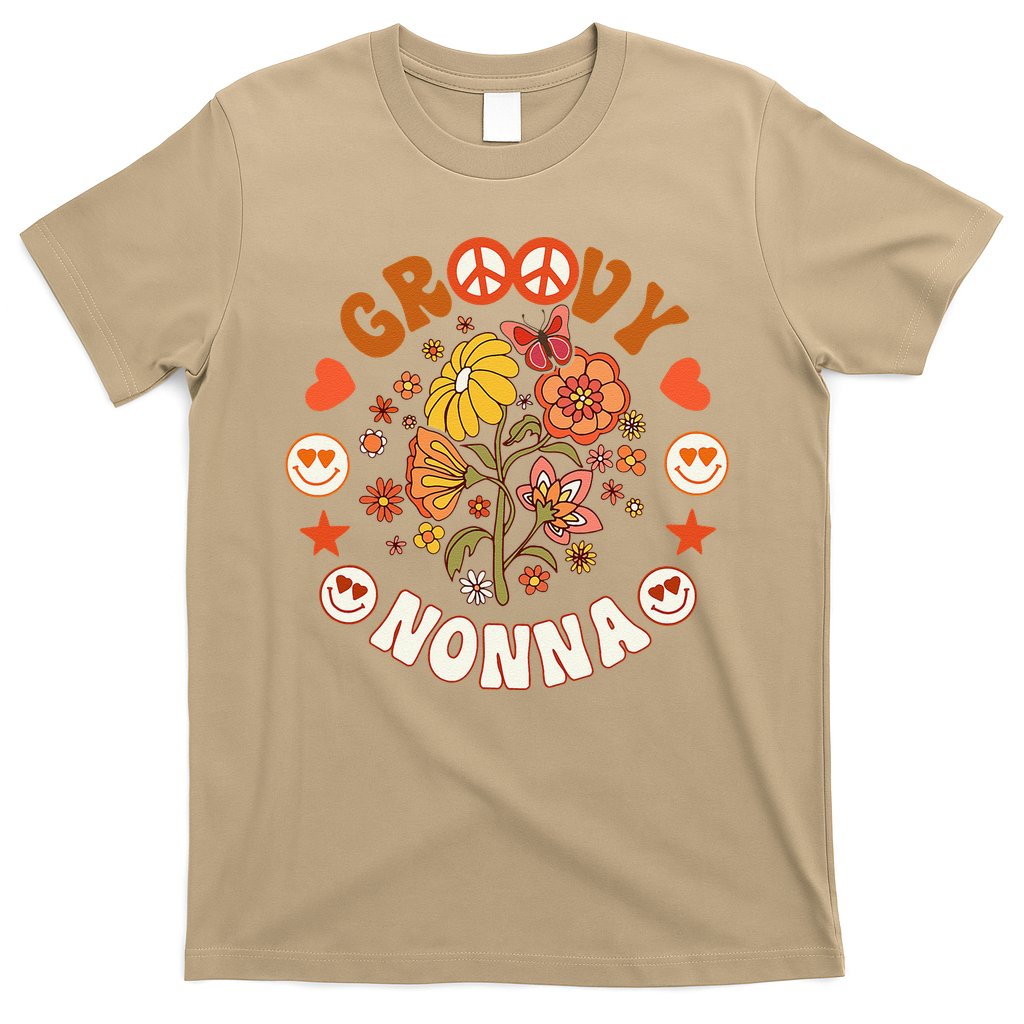 Funny Groovy Nonna Groovy Birthday Matching Birthday Party T-Shirt