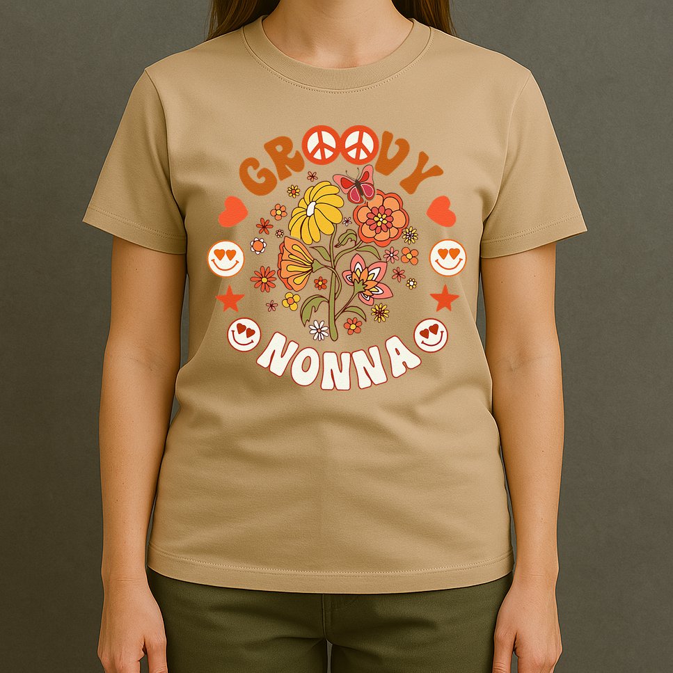 Funny Groovy Nonna Groovy Birthday Matching Birthday Party T-Shirt