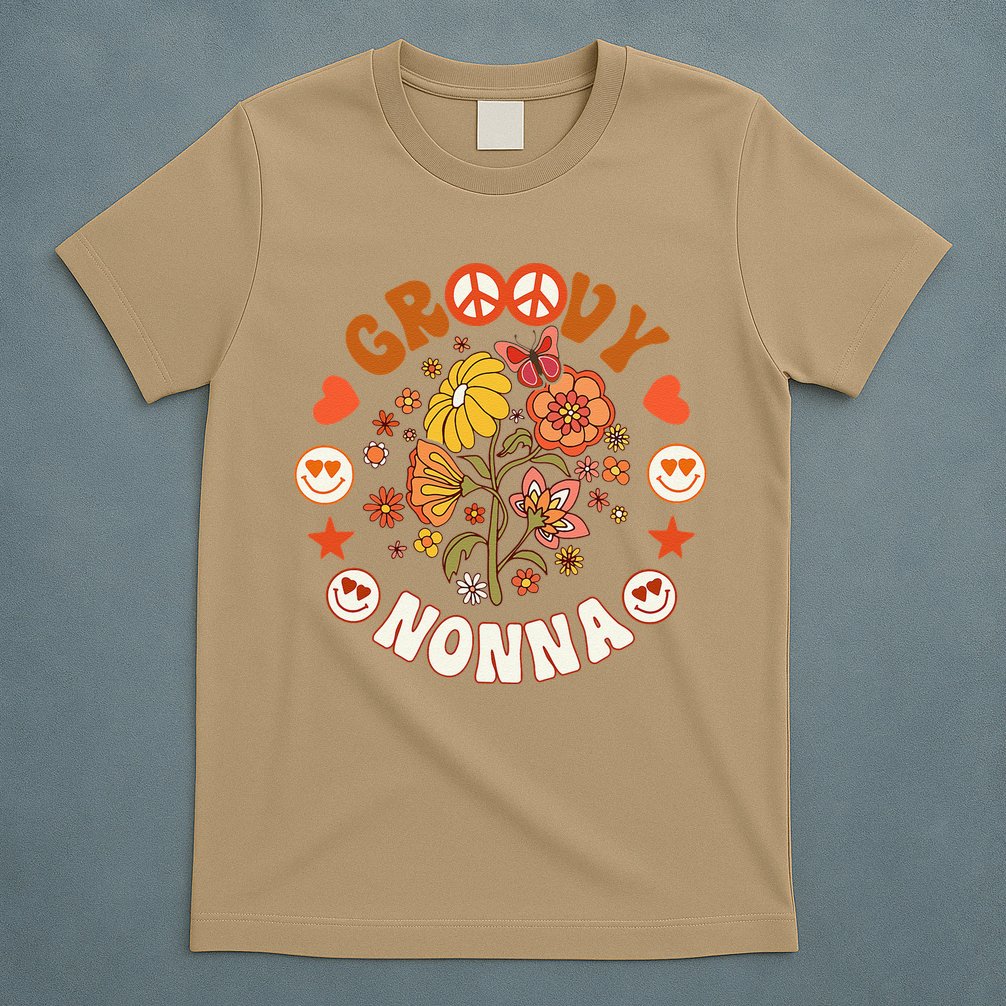 Funny Groovy Nonna Groovy Birthday Matching Birthday Party T-Shirt