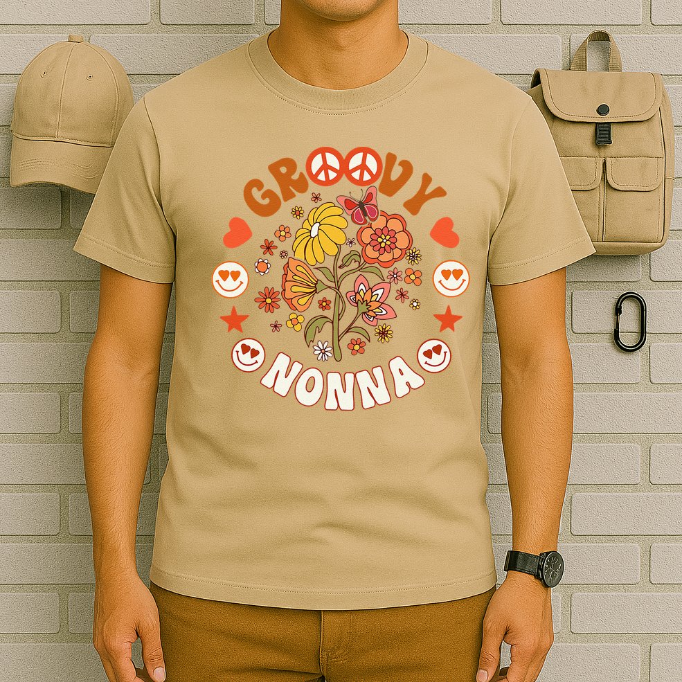 Funny Groovy Nonna Groovy Birthday Matching Birthday Party T-Shirt