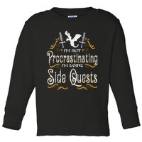 FunnyRPG Gamer Not Procrastinating Side Quest Toddler Long Sleeve Shirt