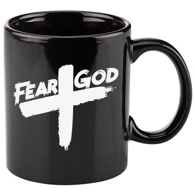 FEAR GOD ON THE CROSS 11oz C Handle Ceramic Mug