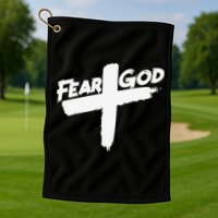 FEAR GOD ON THE CROSS Golf Towel