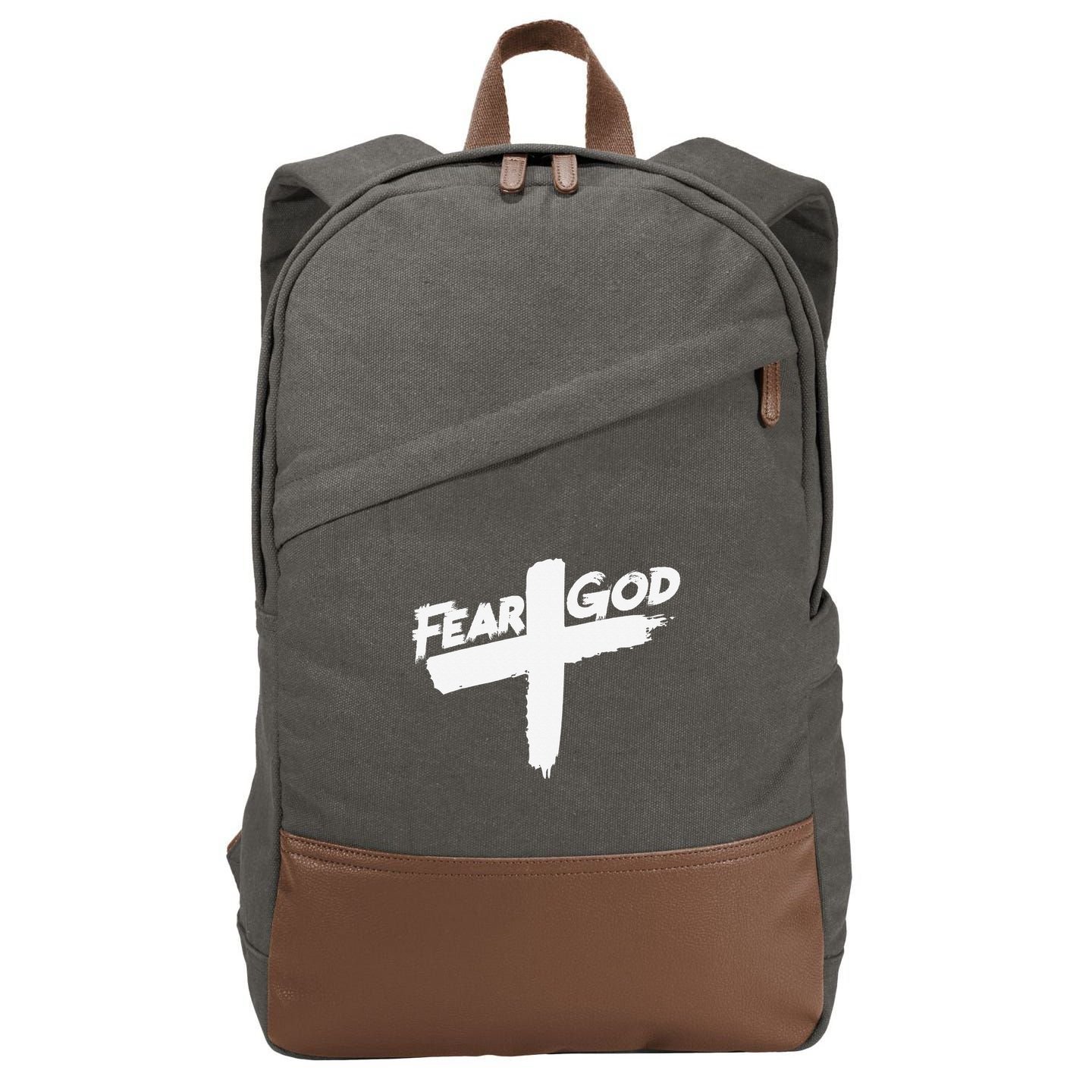 FEAR GOD ON THE CROSS Cotton Canvas Backpack