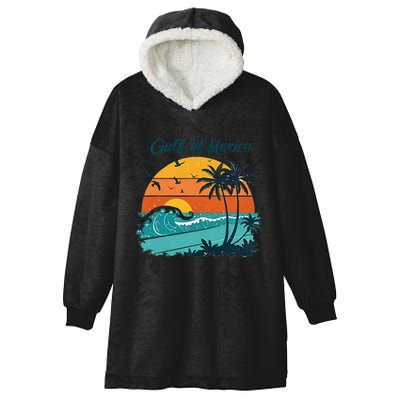 Funny Gulf Of Mexico Beach Palms Summer Vacation Hooded Wearable Blanket