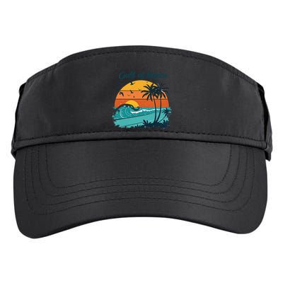 Funny Gulf Of Mexico Beach Palms Summer Vacation Adult Drive Performance Visor