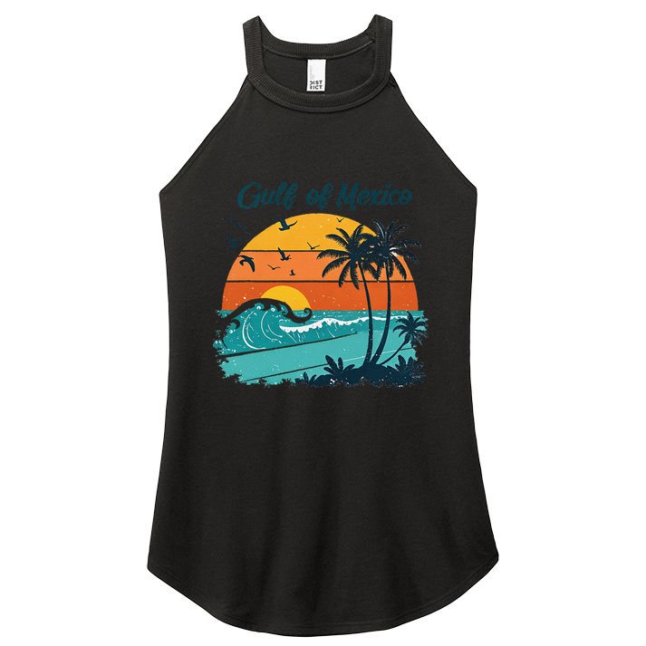 Funny Gulf Of Mexico Beach Palms Summer Vacation Women's Perfect Tri Rocker Tank