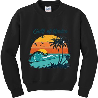 Funny Gulf Of Mexico Beach Palms Summer Vacation Kids Sweatshirt