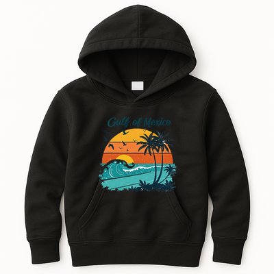 Funny Gulf Of Mexico Beach Palms Summer Vacation Kids Hoodie