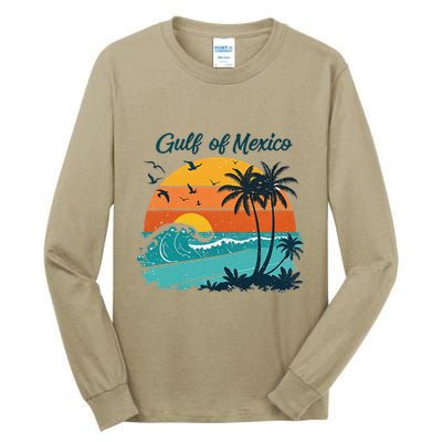 Funny Gulf Of Mexico Beach Palms Summer Vacation Tall Long Sleeve T-Shirt